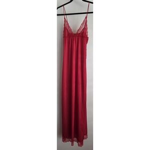 Flora Nightgown Women Red Sleeveless V-Neck Sleepwear Sleep Dress Gown